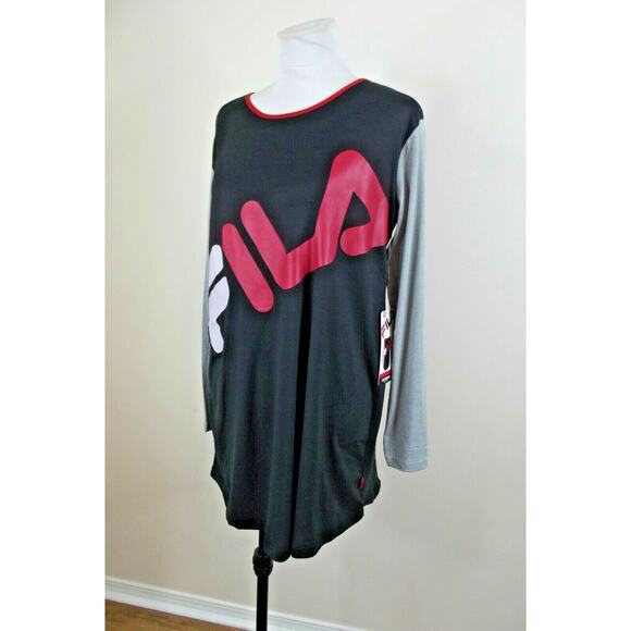 FILA Womens Long Sleep Tee NIGHT SHIRT - Size SMALL - Black Extreme Comfort NWT - Picture 4 of 10